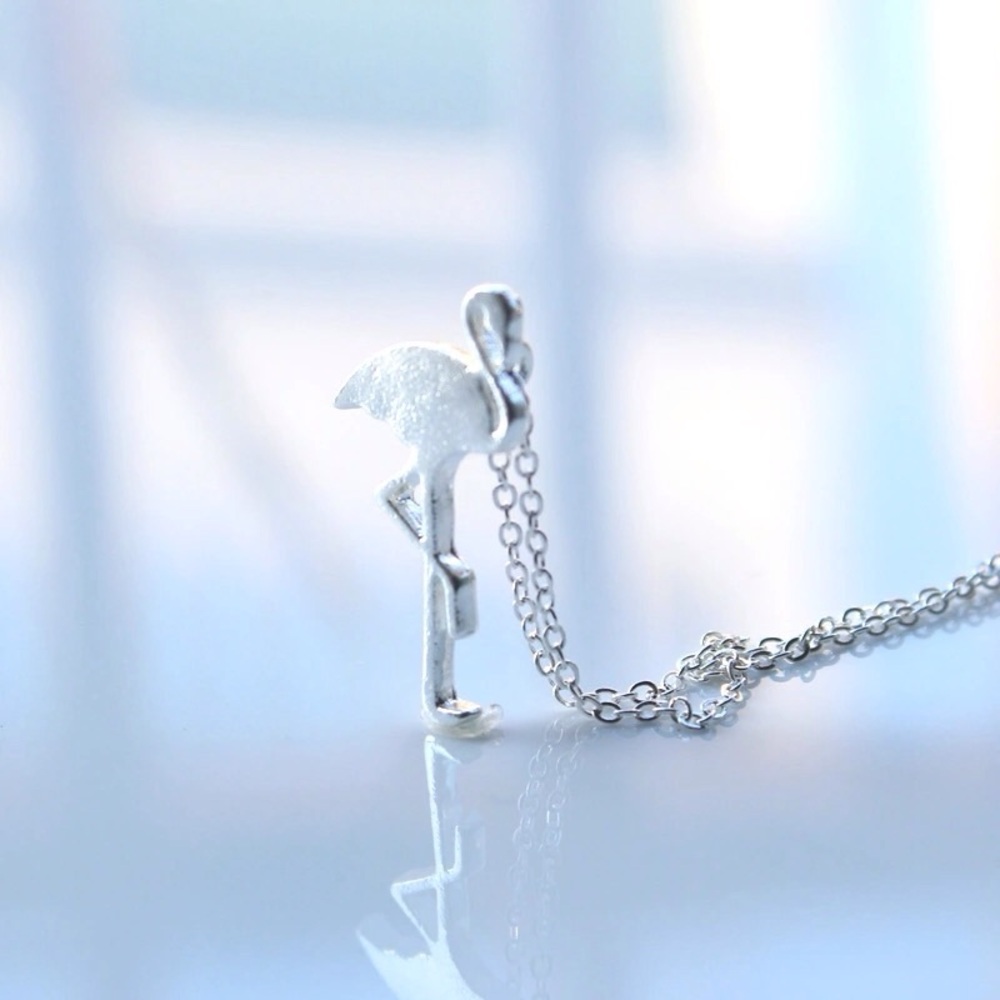Flamingo Necklace Women/Girls Color Silver